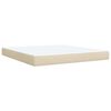 vidaXL Sommier &agrave; lattes de lit avec matelas Cr&egrave;me 180x200 cm Tissu