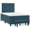 vidaXL Sommier &agrave; lattes de lit et matelas Bleu fonc&eacute; 120x200cm Velours