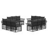 vidaXL Ensemble de canap&eacute;s d'ext&eacute;rieur 12 pc Noir et Gris fonc&eacute;