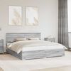 vidaXL Cadre de lit Gris Sonoma 200 x 200 cm Bois d'ing&eacute;nierie