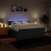 vidaXL Sommier &agrave; lattes de lit avec matelas Bleu 180x200 cm Tissu