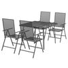 vidaXL Ensemble &agrave; manger de jardin 5 pcs anthracite acier