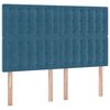 vidaXL Lit avec rangement et matelas Bleu fonc&eacute; 140 x 200 cm Velours
