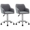 vidaXL Chaises pivotantes &agrave; manger lot de 2 Gris clair Tissu