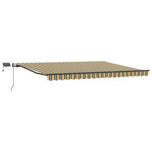 vidaXL Auvent r&eacute;tractable Vert et jaune 400 &times; 350 cm
