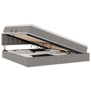 vidaXL Lit avec rangement et matelas avec matelas Taupe 200 x 200 cm