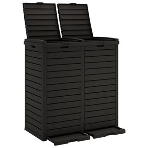 vidaXL Poubelle d'ext&eacute;rieur noir 78x41x86 cm polypropyl&egrave;ne