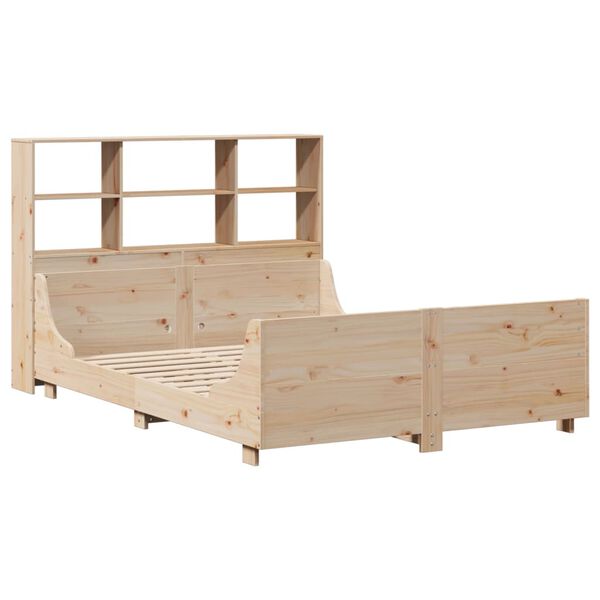 vidaXL Lit biblioth&egrave;que sans matelas 120x200 cm bois massif