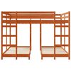 vidaXL Cadre de lit superpos&eacute; triple Marron cire 160 x 200 cm
