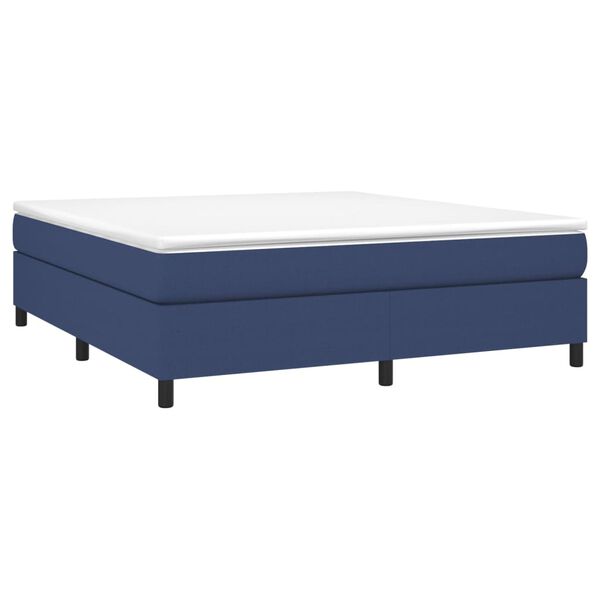 vidaXL Sommier &agrave; lattes de lit avec matelas Bleu 180x200 cm Tissu
