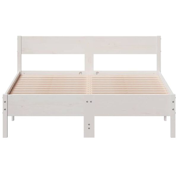 vidaXL Cadre de lit sans matelas blanc 150x200 cm bois de pin massif