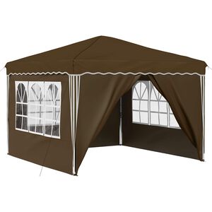 vidaXL Tente de f&ecirc;te pop-up 288 x 288 x 245 cm Taupe Tissu Oxford