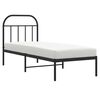 vidaXL Cadre de lit m&eacute;tal sans matelas avec t&ecirc;te de lit noir 75x190 cm