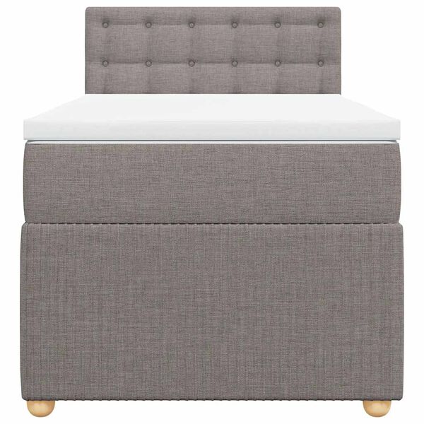 vidaXL Sommier &agrave; lattes de lit avec matelas Taupe 90x200 cm Tissu