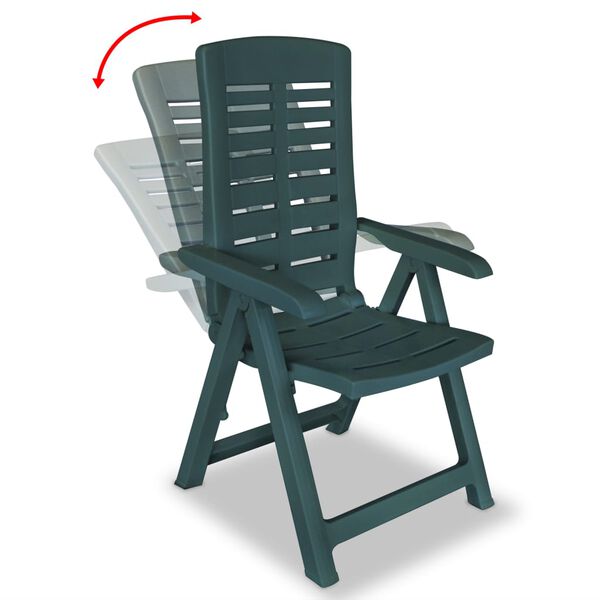 vidaXL Ensemble &agrave; manger d'ext&eacute;rieur 9 pcs Plastique Vert