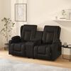 vidaXL Fauteuil inclinable et porte-gobelets 2 places noir similicuir