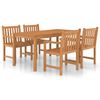vidaXL Ensemble de salle &agrave; manger de jardin 5 pi&egrave;ces 160 x 80 cm en bois de teck massif