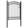 vidaXL Portail de cl&ocirc;ture EMMEN avec partie sup&eacute;rieure cintr&eacute;e, acier 100 x 98,5 cm, noir