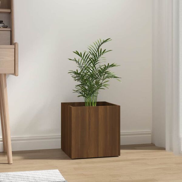 vidaXL Jardini&egrave;re Ch&ecirc;ne marron 40x40x40 cm Bois d'ing&eacute;nierie