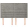 vidaXL T&ecirc;te de lit avec oreilles Gris clair 147x16x118/128 cm Velours