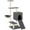 vidaXL Arbre &agrave; chat avec griffoirs en sisal gris fonc&eacute; 130,5 cm