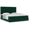 vidaXL Cadre de lit ottoman avec matelas vert fonc&eacute; 200x200 cm velours