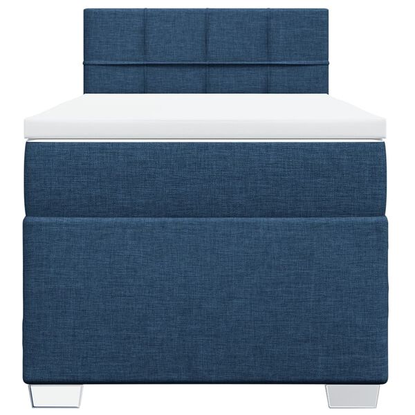 vidaXL Sommier &agrave; lattes de lit avec matelas Bleu 90x190 cm Tissu