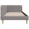 vidaXL Cadre de lit d'angle avec t&ecirc;te de lit Taupe 90 x 190 cm tissu