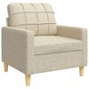 vidaXL Ensemble de canap&eacute;s 3 pcs avec coussins d&eacute;coratifs cr&egrave;me tissu