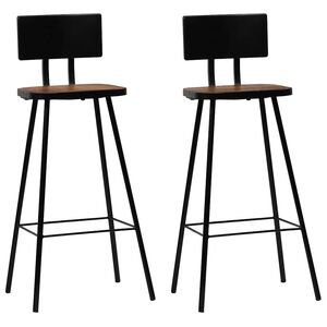 vidaXL Tabourets de bar lot de 2 bois massif de r&eacute;cup&eacute;ration