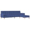 vidaXL Canap&eacute;-lit &agrave; 2 places avec repose-pied Bleu Tissu