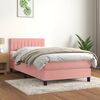 vidaXL Sommier &agrave; lattes de lit avec matelas Rose 90x190 cm Velours
