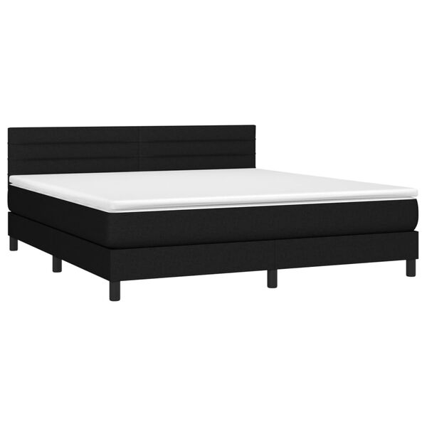 vidaXL Sommier &agrave; lattes de lit avec matelas Noir 160x200 cm Tissu