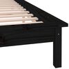 vidaXL Cadre de lit à LED sans matelas noir 160x200 cm bois massif