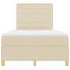 vidaXL Lit &agrave; ressorts avec matelas Cr&egrave;me 120 x 190 cm tissu