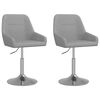 vidaXL Chaises pivotantes &agrave; manger lot de 2 Gris clair Tissu