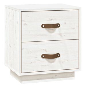 &nbsp;vidaXL Table de chevet Blanc 40x34x45 cm Bois de pin massif