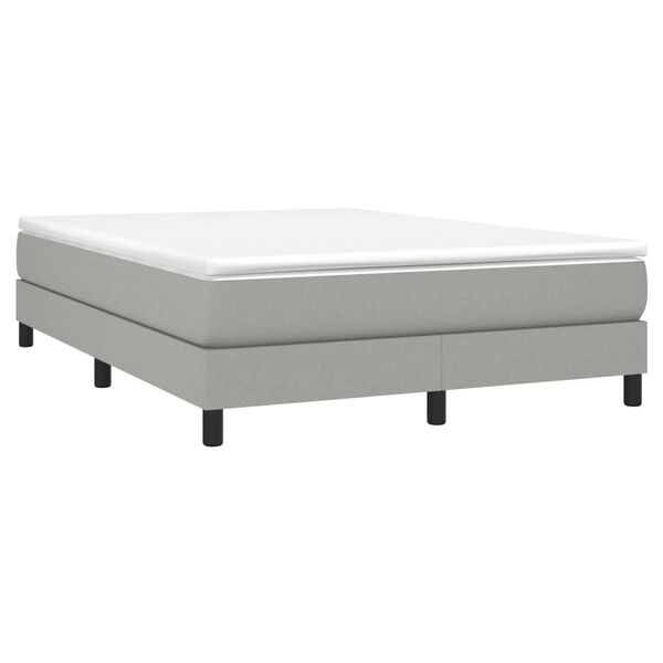 vidaXL Cadre de lit &agrave; ressorts gris clair 140x190 cm tissu