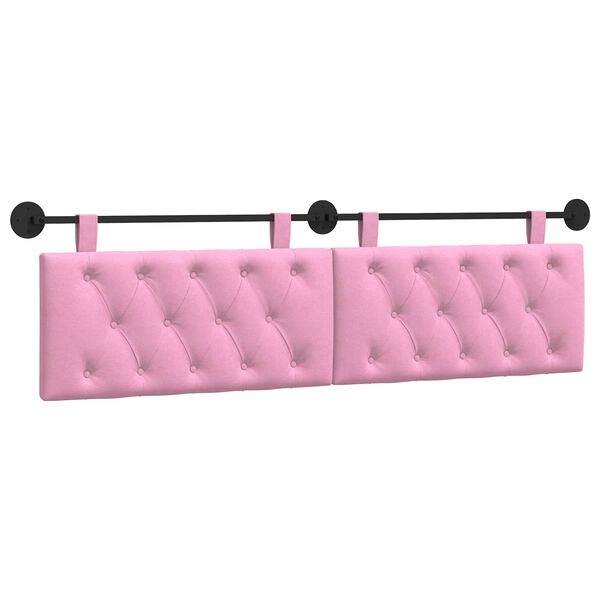 vidaXL T&ecirc;te de lit suspendue Montage mural Rose 170 x 55 x 7 cm tissu