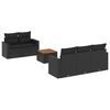 vidaXL Salon de jardin 6 pcs avec coussins noir r&eacute;sine tress&eacute;e