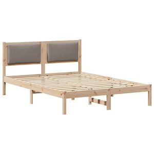 vidaXL Cadre de lit avec t&ecirc;te de lit Taupe 150 x 200 cm Pin massif