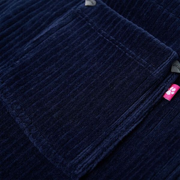 Robe salopette pour enfants velours c&ocirc;tel&eacute; bleu marine 104