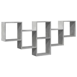 vidaXL &Eacute;tag&egrave;re murale gris b&eacute;ton 159x18x66 cm bois d'ing&eacute;nierie