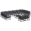 vidaXL Ensemble de canap&eacute; de jardin avec coussin 13 pcs Noir Aluminium