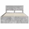 vidaXL Cadre de lit Gris b&eacute;ton 150 x 200 cm Bois d'ing&eacute;nierie