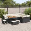 vidaXL Ensemble de canap&eacute; de jardin avec coussin 12 pcs Noir et cr&egrave;me