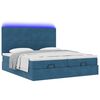 vidaXL Cadre de lit ottoman avec matelas bleu fonc&eacute; 200x200 cm velours
