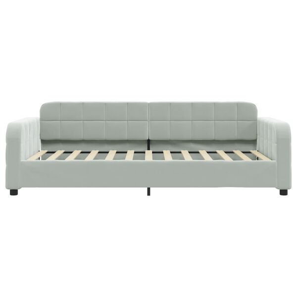 vidaXL Lit de jour avec matelas gris clair 90x200 cm velours