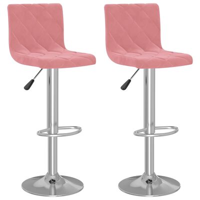 vidaXL Tabourets de bar lot de 2 rose velours