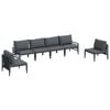 vidaXL Ensemble de canap&eacute; de jardin 6 pc Noir Acier